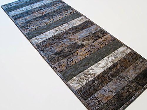 Grey Quilted Batik Table Runner