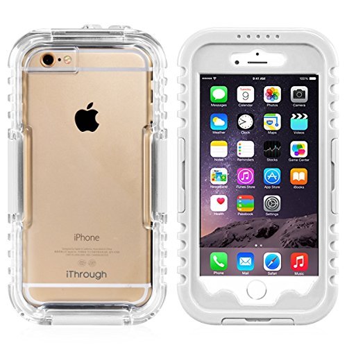 iPhone 6 Waterproof Case, iThroughTM Waterproof, Dust Proof, Snow Proof, Shock Proof Case, Waterproof Protection up to 20ft, Heavy Duty Protective Carrying Cover Case for iPhone 6 4.7 inch (White-1)