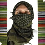 Toma Hash Military Shemagh Tactical Desert 100% Cotton Arab Keffiyeh Scarf Head Wrap - Red/Black