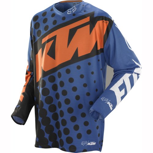 Fox Racing 360 KTM Men's MotoX Motorcycle Jerseys - Orange/Blue / X-Large On Sale