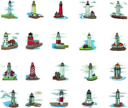 Brother/Babylock Embroidery Machine Card LIGHTHOUSES 
