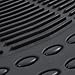 All Weather Solid Black Rubber Trimmable Front & Rear 3 Pieces Universal Car Van Truck Floor Mats Set