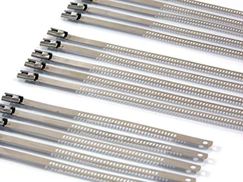 Heat Resistant Stainless Steel Cable / Zip Ties for Exhausts and more - 15 Piece Set ideal for Motorcycles, Motorbikes, Scooters, Cars, Vans, Trucks