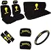 11PC Tweety Bird Low Back Seat Covers Bench Seat Cover Shoulder Pads Steering Wheel Cover Head Rest Covers Combo Kit