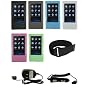 PCMICROSTORE Brand 3n1 Combo Samsung P2 YP-P2 Premium Silicone Skin Case Cover with Adjustable Sports Armband - Bundled with 12v Rapid Premium Car Charger and Home Travel Wall AC Adapter Charger - 6 Colors Choices