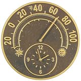 Whitehall Products 01784 Solstice Thermometer Clock Combo