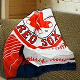 Boston Red Sox MLB Royal Plush Raschel Blanket (Big Stick Series) (50x60")"