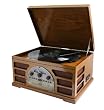 Karcher 801115 Nostalgie-Schallplattenspieler mit CD-Player, Radio und USB-Anschluss