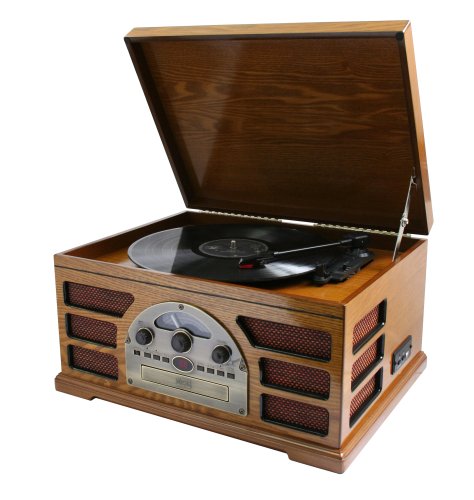 Childrens Toyshop  Elektronik : Karcher 801115 Nostalgie-Schallplattenspieler mit CD-Player, Radio und USB-Anschluss