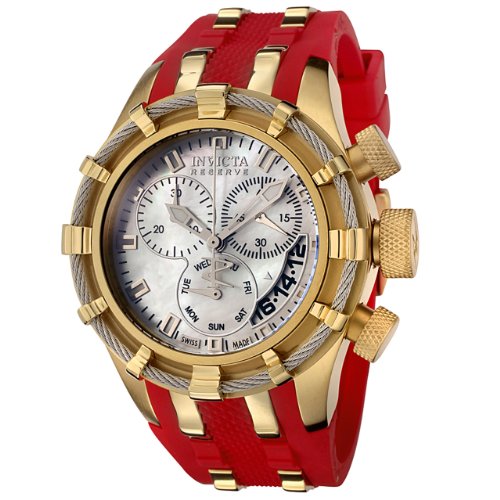 Invicta Women's 6949 Reserve Collection Bolt Chronograph Red Polyurethane Watch