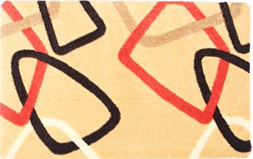 LUXEHOME High Quality Fabric Abstract Style Rectangular Patio Indoor/Outdoor Doormat, Rubber Backing (18" X 28")