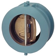 NIBCO NLN500T Cast Iron Check Valve, Inline, Twin Disc, Class 125, Buna-N Nitrile Rubber Seat, 14" Wafer