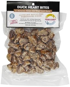 Fresh is Best Freeze Dried Raw Whole Duck Heart Treats for Dogs/Cats 3 ounces