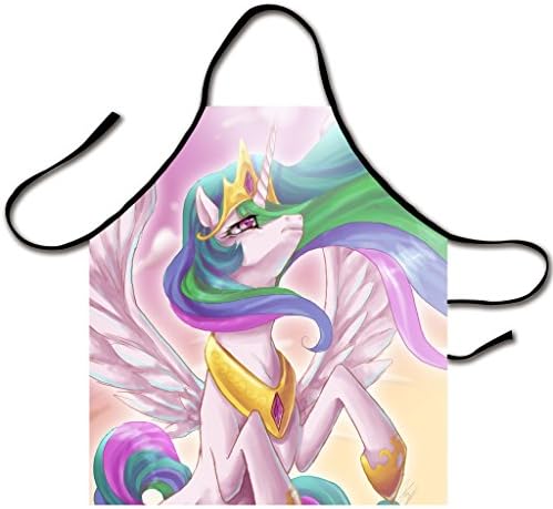 Kaylin My Little Pony Nobel Princess Celestia Logo Bib Apron Canvas Chef Apron Cooking Apron Professional Apron for Cooking, Grill and Baking