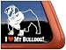 I Love My Bulldog Dog Vinyl Window Auto Decal Sticker