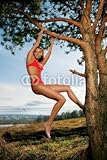 Wallmonkeys Peel and Stick Wall Decals - Beautiful Woman in Tree - 72