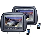 Pyle PL71PHB Headrest Pair with Built-In 7-Inch TFT-LCD Monitors (Black)