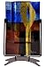 Cressida Glassware Signature Spectacular Earth Series Blue, Deep Brown and Gold Leaf 12-Inch by 8-Inch Abstract Rectangle Vase with Metal Stand
