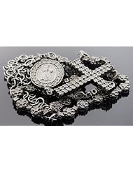 Designer Rosary .925 Sterling Silver 1.25ct Diamonds 36" Length