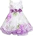 Sunny Fashion Girls' Dress Tulle Bridal Lace With Flower Detailing Purple
