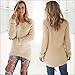Canserin Women Sweater, Womens Casual Solid Long Sleeve Jumper Sweaters Autumn Winter Fashion Sweater Warm Blouse Sweatshirt Tops 10 Colors Size US 4-10 (M, Beige)