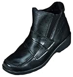 DocComfort Damen Stiefel/Stiefelette Nappaleder, RV, GZ, Teddyfutter 100% Polyester, in schwarz Weite G, Größe 42.0, Artikelnummer EH480478