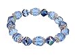 Bracelet - B296 - Metallic Fire Polished Glass and Faceted Glass Beads - Stretch ~ Lt Sapphire-Tanzanite (Purple Blue)