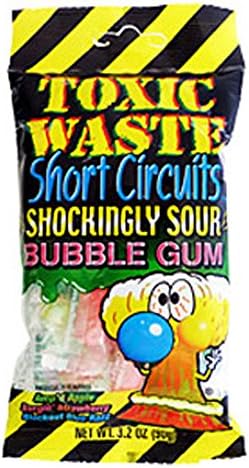 Toxic Waste Short Circuits Sour Bubblegum Packs 12 Count
