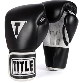 TITLE Boxing Pro Style Leather Training Gloves by 