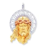 14k Tri-color Jesus Pendant