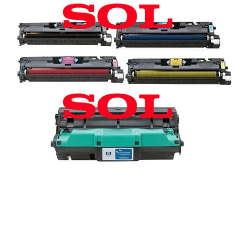 (5 Pcs) B, C, M, Y + Drum Remanufactured Hp 2550 , 2840 , 2820 Toner Cartridge Combo for Q3960a, Q3961a (Q3971a) , Q3962a (Q3972a) , Q3963a (Q3973a) , Q3964a On Sale