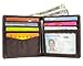 Big Skinny Men's World Leather Bi-Fold Slim Wallet with Zippered Pocket, Holds Up to 35 Cards, Brown