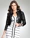 Mesh 3/4 Sleeve Crop Jacket - BLACK (L)