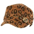 Elastafit Winter Animal Leopard Pri Knit Cadet Military Castro Hat Cap Orange