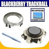 Grey (Smoke) Blackberry Trackball Replacement for Rim Blackberry Pearl 8100 8130 Curve 8300 8310 8320 8800 8820 8830 Plus Opening Tool with Exclusive FREE Complimentary Super Deal Micro Fiber Cleaning Cloth