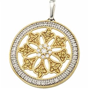 14kt Yellow Gold Stylish Lantern Diamond Pendant
