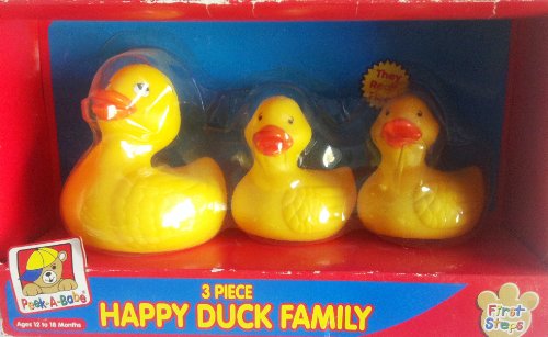  Peek a Babe 3 Pc Happy Duck Family Bath Tub Toy