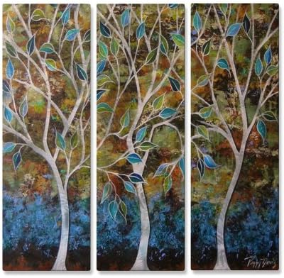 Metal Wall Hanging Art Set, Modern Home Decor, Abstract Wall Sculpture Contemporary - Pretending to be Peacocks