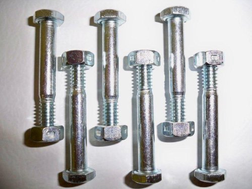 6 Pack, Shear Pins and Nuts, Replaces Ariens 532005, 510016, 53200500, 51001600.
