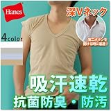 Hanes【大きいサイズ】【5L】Ecoリリース深Vネックキャップスリーブ(53-011)