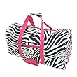 Zebra and Hot Pink Duffel Bag Large 22