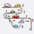 Large Transport Wall Stickers : Cars, Ambulance, Fire Engine, Roads, Traffic Lights: Boys Bedroom Wall Stickers