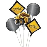 Construction Birthday Zone Balloon Cluster (5) Party Supplies