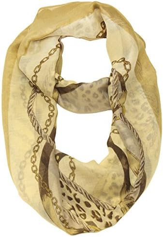 Status Belts Eternity Scarf with Cheetah Print Detail Camel - AtStyle247