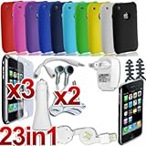 23 SUPER COMBO ACCESSORIES CASE+HEADPHONE+CHARGER FOR IPHONE 3G 3GS