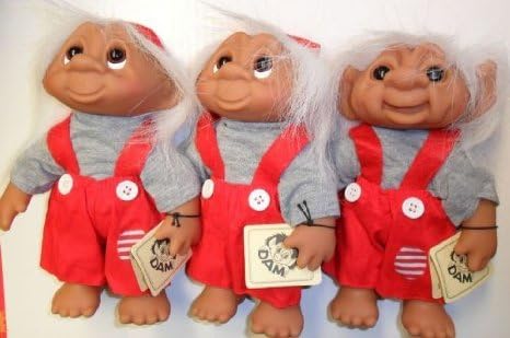 (One) DAM Original Boy Christmas Troll 8 inch in Overalls with Pointed Ears Doll doll figure ( parallel import )
