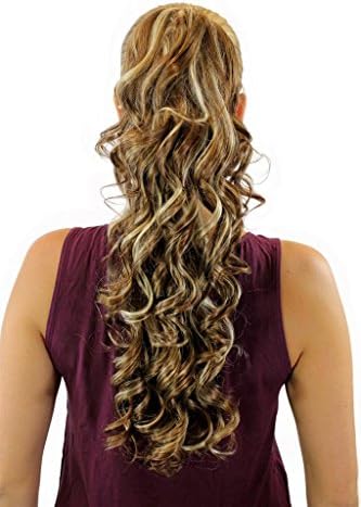 HI GIRL New Fashion Synthesis Women Curly Wavy Cosplay Party Long Hairpiece ponytail costume Wig Wigs #27