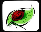 Decorated Mouse Pad with insect, beetle, leaf, ladybug, red