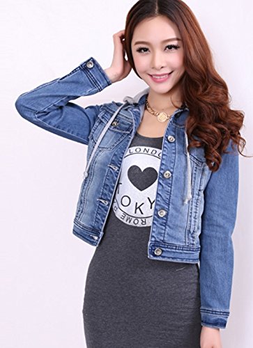 デニム ジャケット フード付き パーカー  カジュアル フレア エレガント 長袖 大きいサイズ  美脚 デート セクシー フェミニン ガーリー 秋物 冬物 可愛いスカーフ付き m205