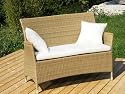Exklusive 2-Sitzer Bank Classic Line natur mit Teakholz Armlehnen
